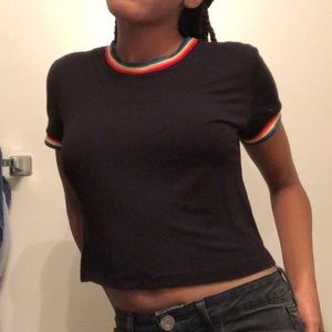 Black Top w/ Rainbow Designs